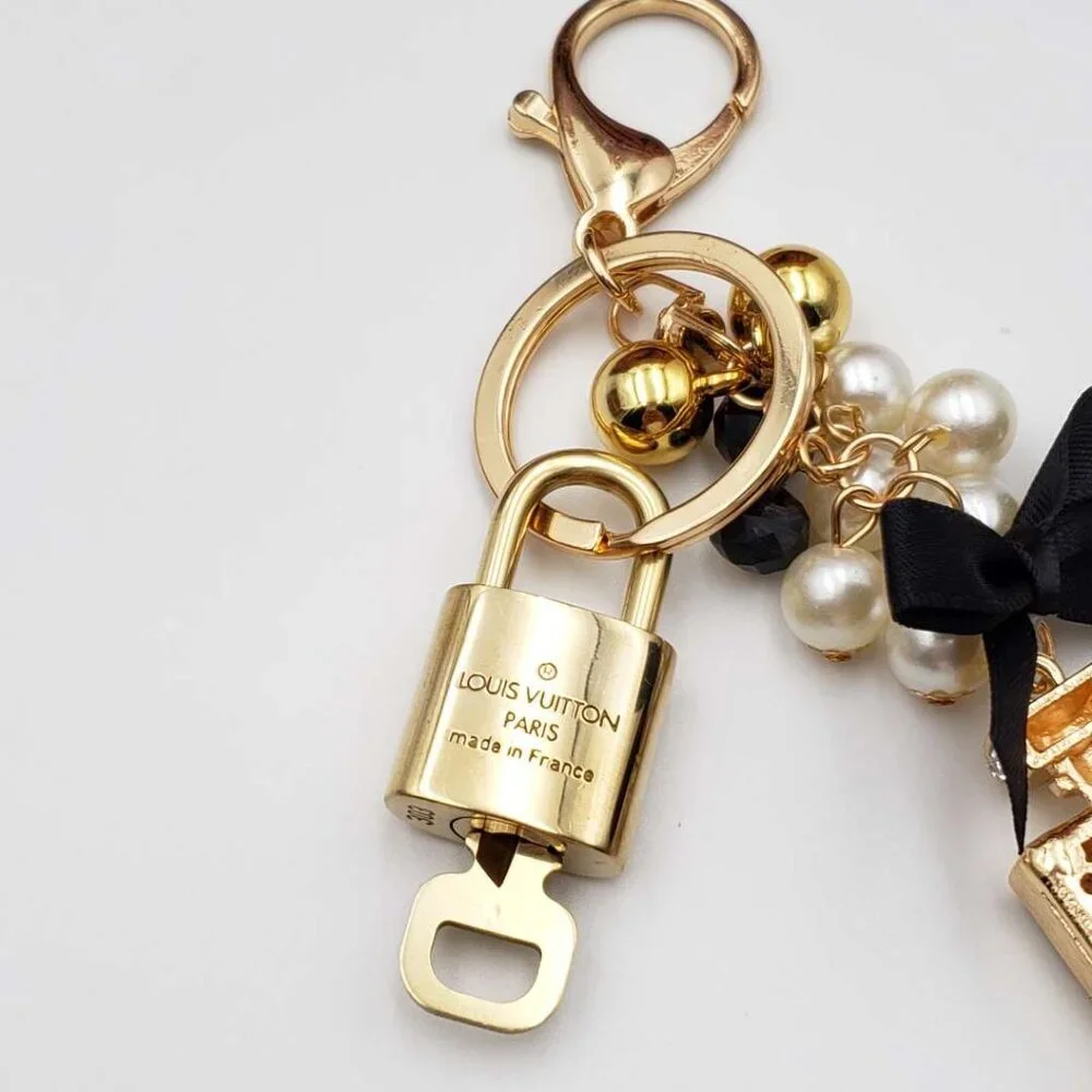 Louis Vuitton Gold Lock 🔒 Authentic LV Key + Unbranded N5 Bottle Bag Charm